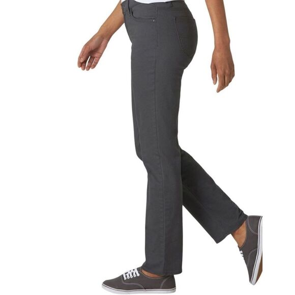 LEE Women’s 18 Medium Mid-Rise Straight Leg Jeans in Charcoal - Picture 7 of 12